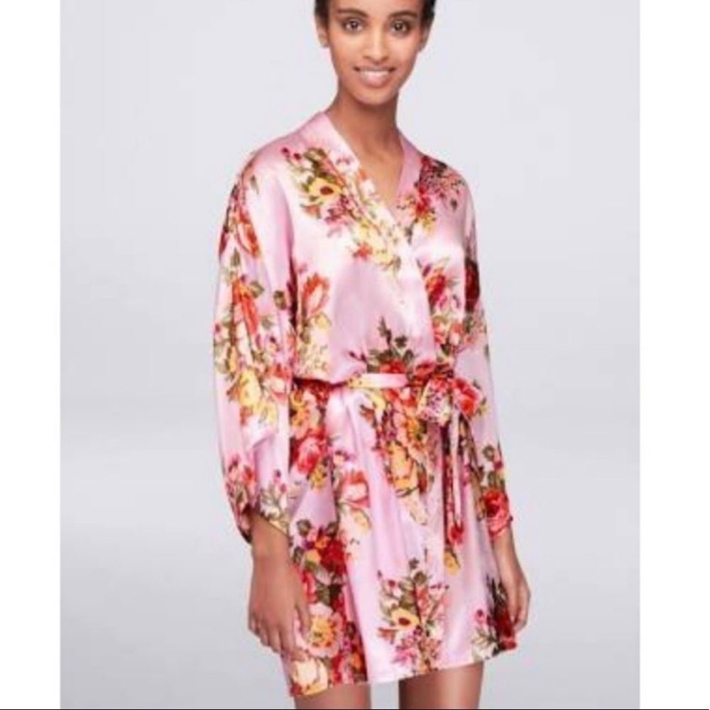Miss to Mrs Pink Floral Bridal Robe